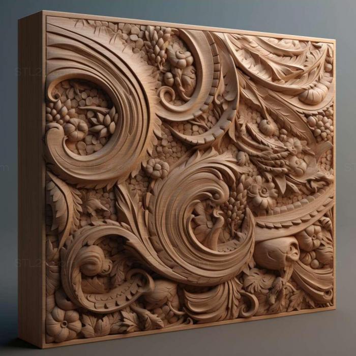 Patterns and decorations (stl furniture 2, PATTERN_1514) 3D models for cnc